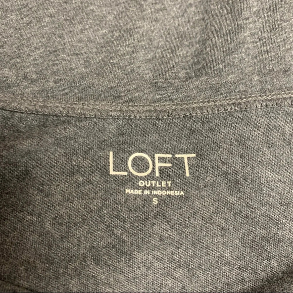 Loft outlet long sleeve top size small black/gray polka dot front panel - Picture 7 of 9